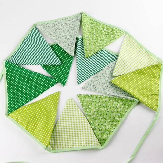 Green Floral Fabric Bunting